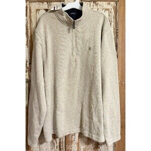 Mens Izod 1/4 Zip Pullover Fleece Lined Classic Fit Sweater - Rock Heather - 2XL